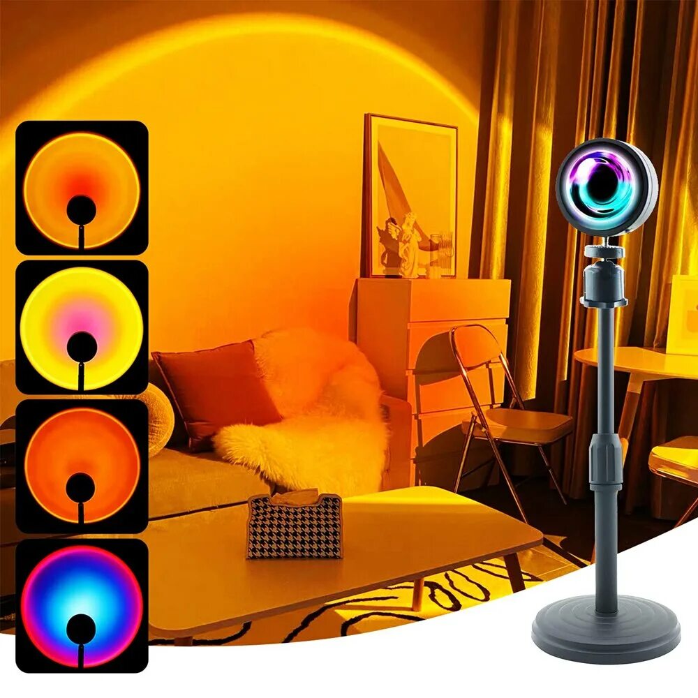 Led atmosphere lamp. Лампа сансет блогер ламп. sunset lamp.