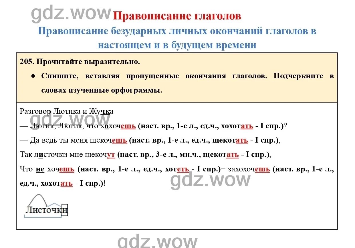 Русский язык 4 класс канакина упр 205