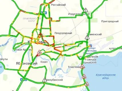 Карта краснодарского пробки