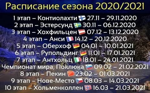 Календарь кубка биатлона