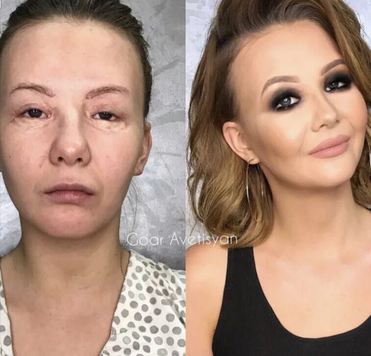 Преображение прически до и после. Аветисян визажист преображение. Изменение внешности макияжем. Гоар аветисян чудеса макияжа. Девушка без макияжа.
