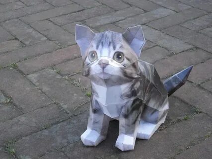 Кот из бумаги белой