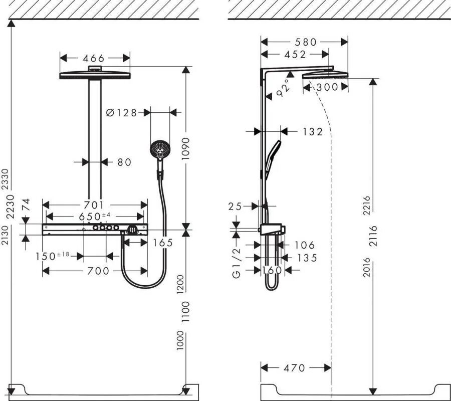 Высота штанги душа. Rainmaker select Showerpipe 460 2jet. 27106400 Rainmaker select 460 3jet Showerpipe. Душевая система Hansgrohe Rainmaker select 460 3jet Showerpipe с термостатом 27106400, хром. Hansgrohe Rainmaker select 460 3jet.