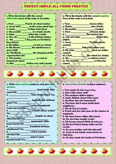 Present simple negative form exercises