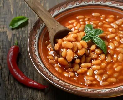 Фасоль с различными видами мяса