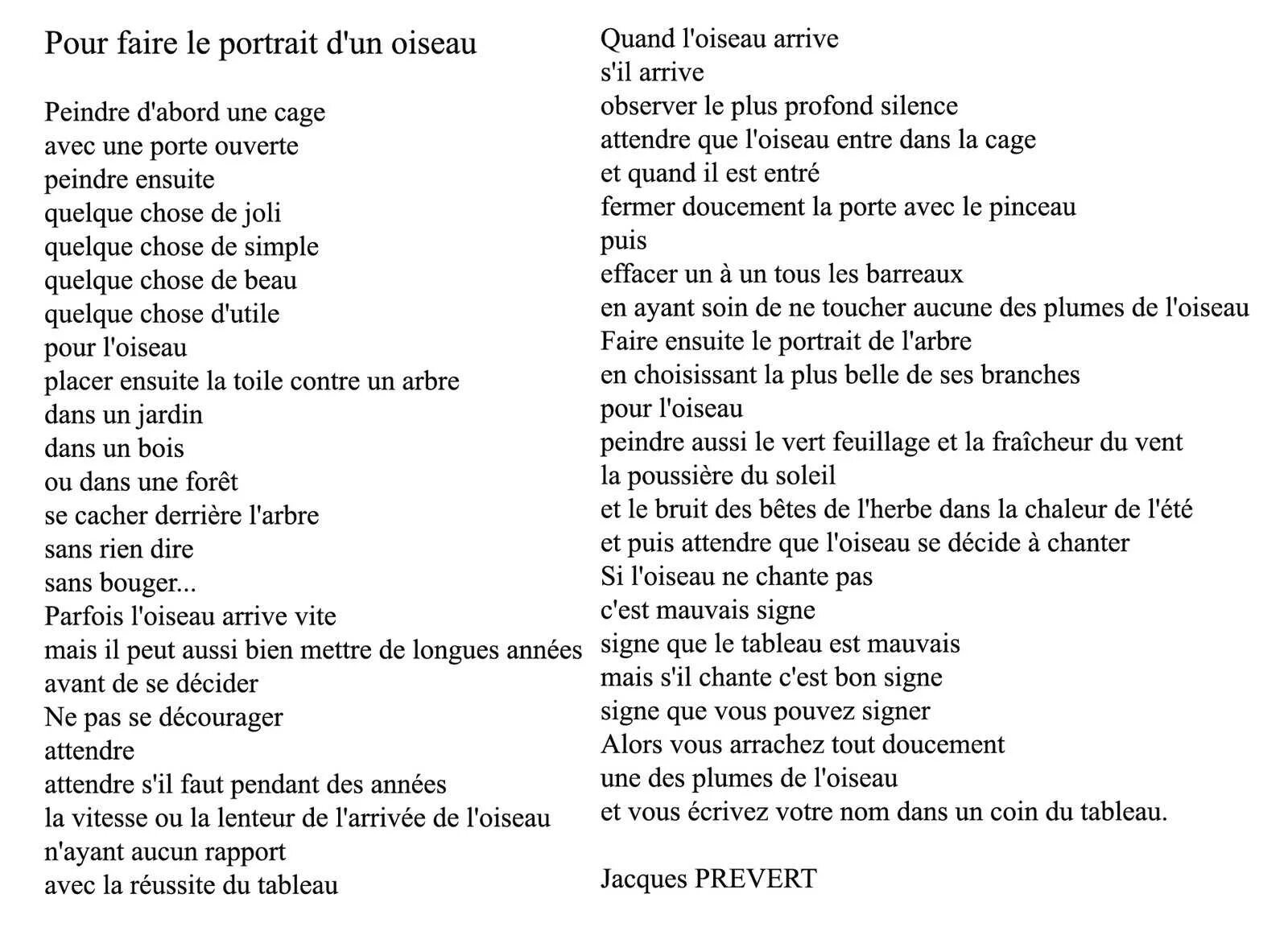 Pour faire le portrait d'un oiseau перевод. Pour faire le portrait d'un oiseau текст. Текст на французском. Жак Превер Снеговик. Ау перевод