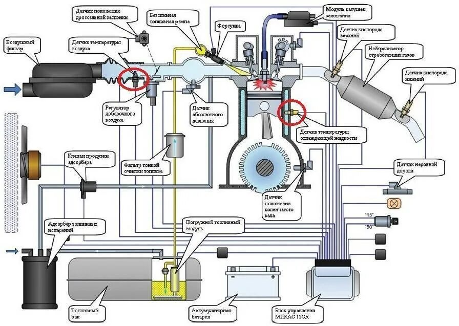 Принцип работы датчиков автомобиля. Схема датчиков двигателя Крайслер 2.4. Волга 31105 Крайслер электронная система управления двигателем. Датчики системы питания инжекторного двигателя схема. Датчики двигателя ГАЗ 31105 Крайслер схема.