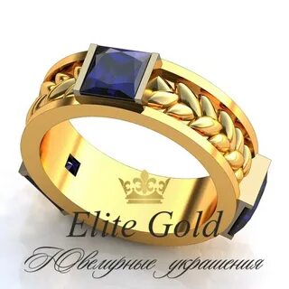 Мужское кольцо желтого