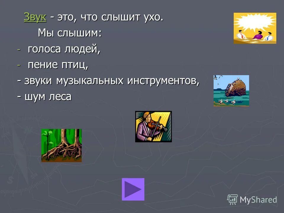 1 звуки это то что слышит ухо