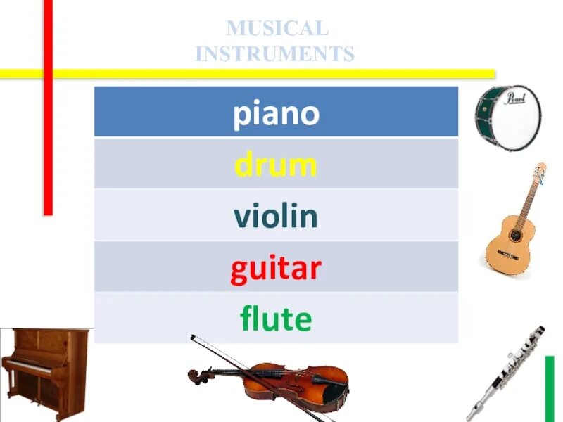 Английский музыка 2 класс. Музыкальные инструменты на английском языке. Музыкальный английский. Музыкальные инструменты по английскому. Муз инструменты на англ.