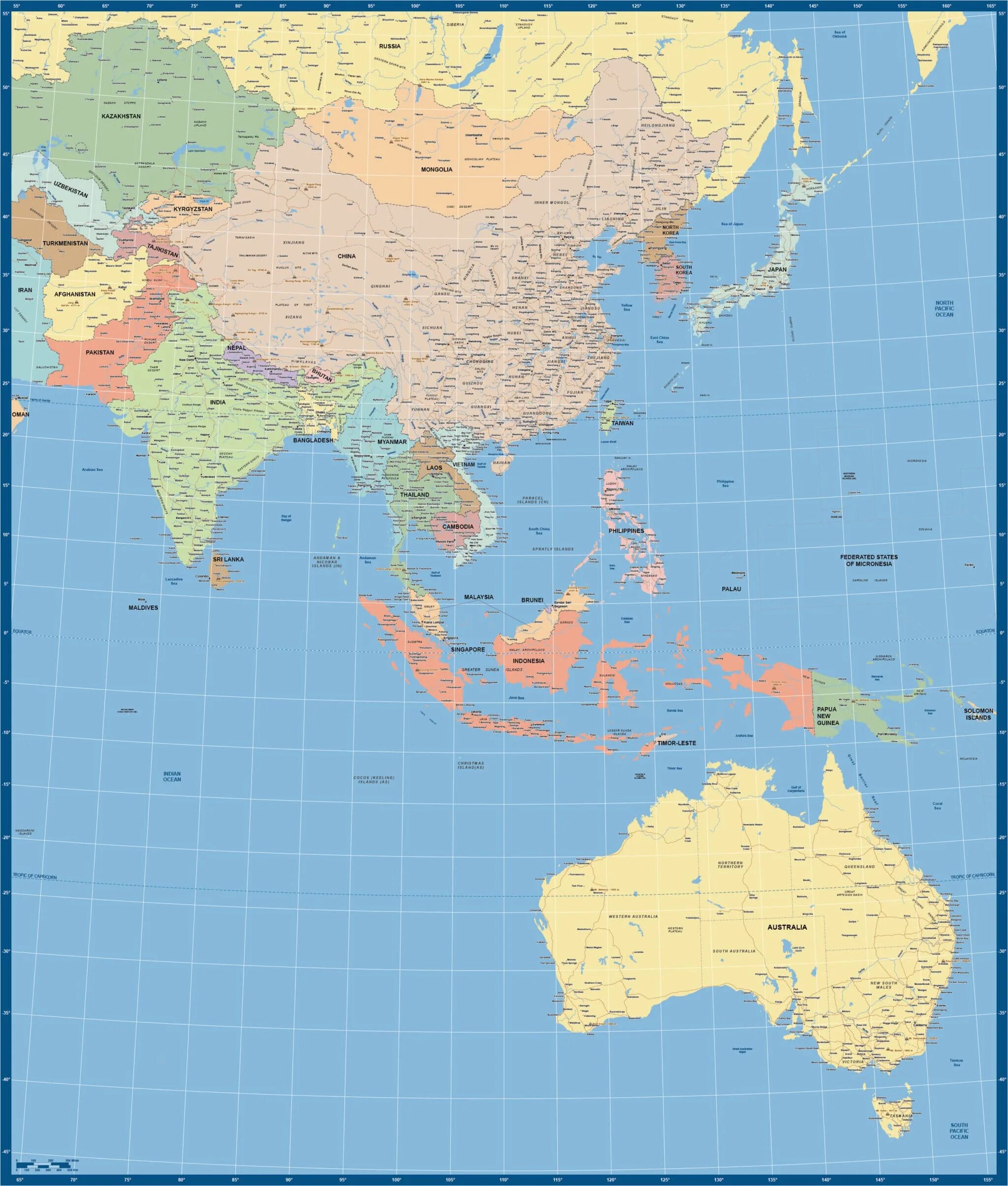 Южная и юго восточная азия карта. Азия. Карта Eastern Asia with Regions. Southeast Asia Map. S-E Asia Map.