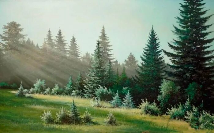 Картины художников ели. Художник пейзажист мартынов. пейзаж с елями. ель живопись. ели в живописи.