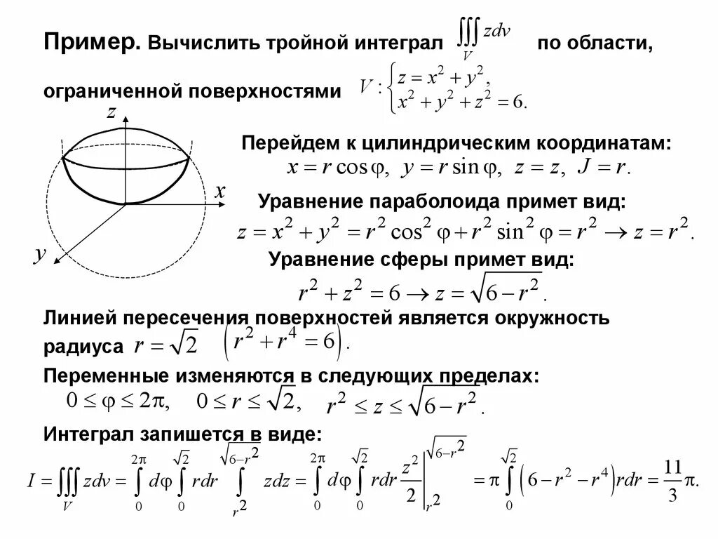 Площадь поверхности свода. Объем шара через тройной интеграл. Объем через тройной интеграл цилиндрические. 5.Тройной интеграл в цилиндрических и сферических координатах.. Объем сферы через тройной интеграл.