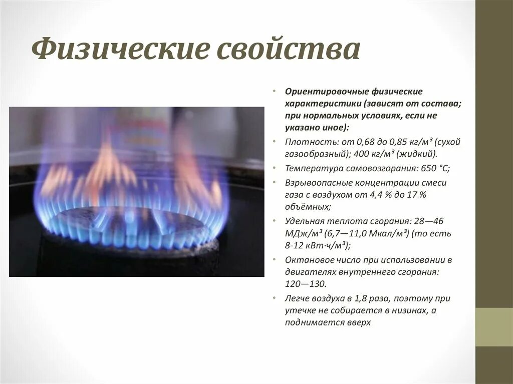 Горючий газ используемый. Физический состав природного газа. Основное свойство природного газа. Состав и физико-химические свойства природного газа. Характеристика природного газа кратко.