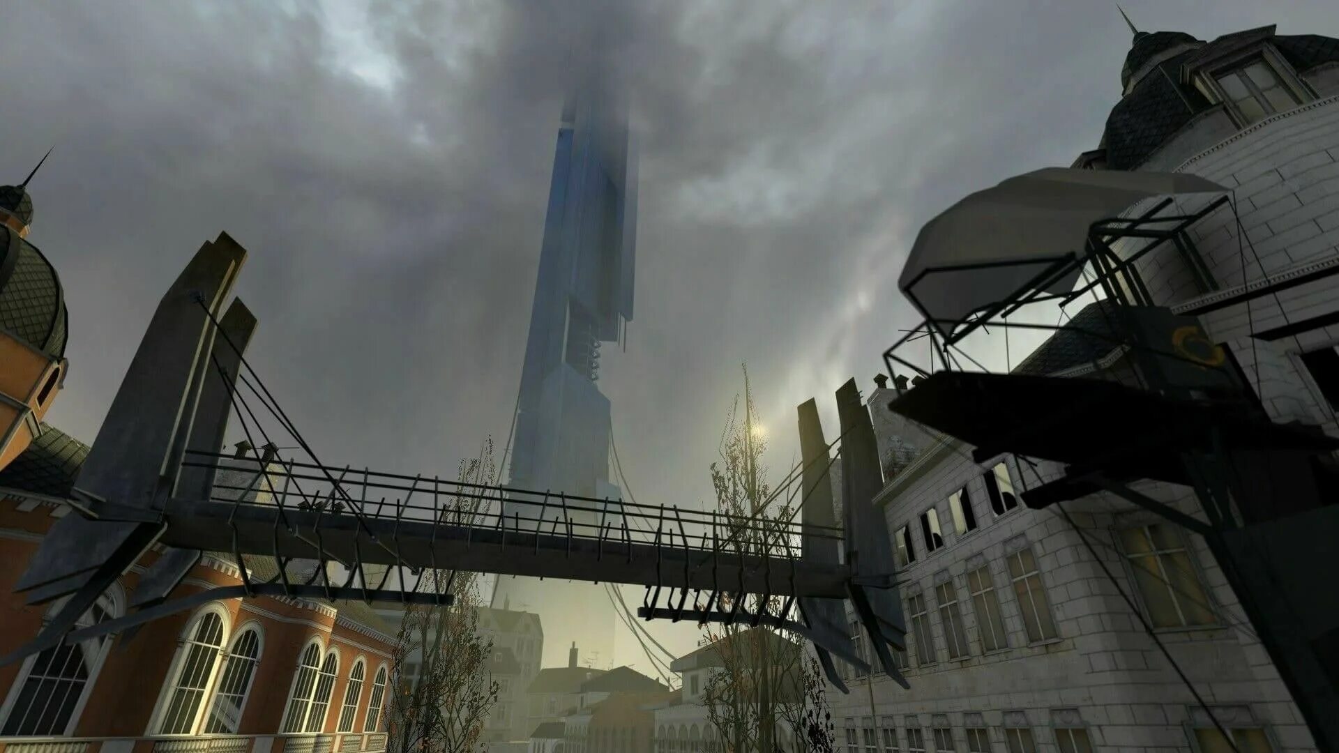Башня альянса. Half life 2 башня. башня халф лайф 2. цитадель half life 2 beta. разрушенная цитадель half life 2.