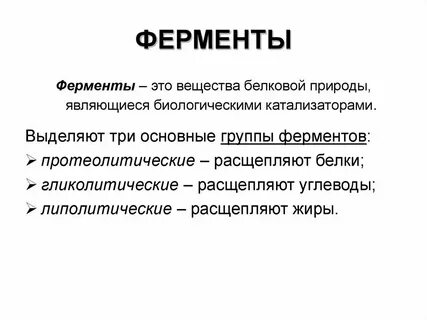 Биологические катализаторы кратко