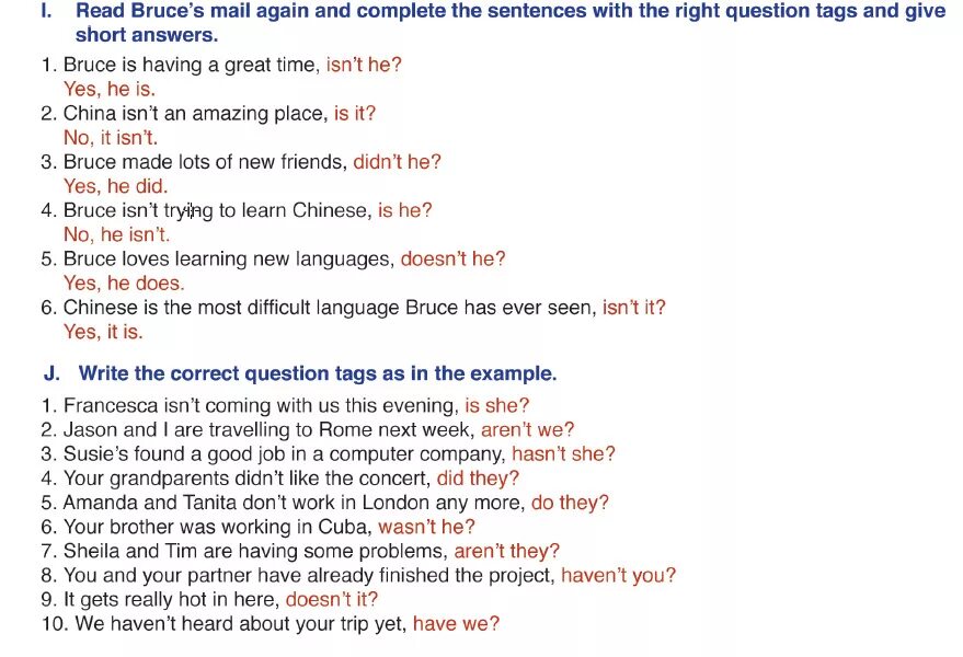 Sentences with question tags. Complete the sentences and answer the questions. Complete the sentences with the correct question tags. Complete the questions and short answers 5 класс. Answer the questions in complete sentences