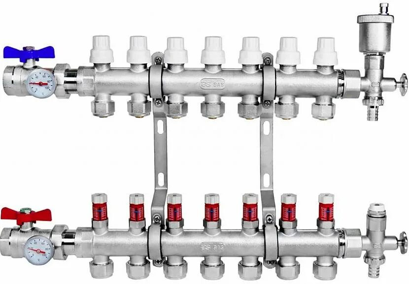 Коллектор отопления Виер. Гребёнка для тёплого пола Виер. Коллекторная группа для водоснабжения. Сборка коллектора для теплого пола с терморегулятором. Коллектор вентильный