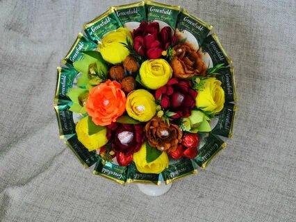 Букеты из конфет и чая своими руками