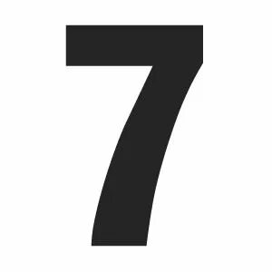 Цифра 7 черно белая