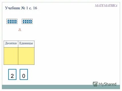 Математика десятки и единицы