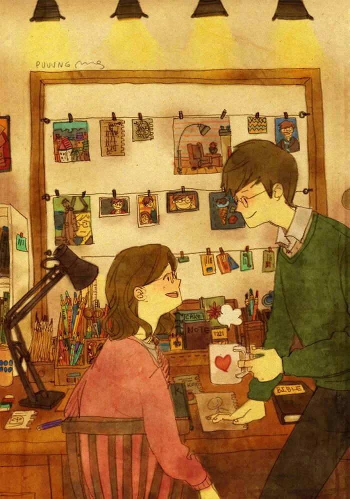 Иллюстрации корейской художницы puuung. Puuung иллюстрации. Человек он в мелочах. Иллюстратор puuung. Корейский художник puung.