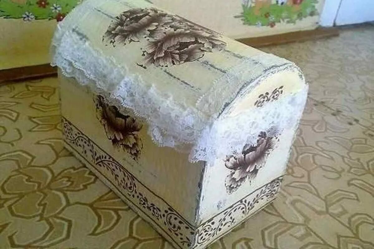 Сундук мк. Сундук из картона. сундучок из картонной коробки. красивые сундучки из картона. сундучки из картона декор.