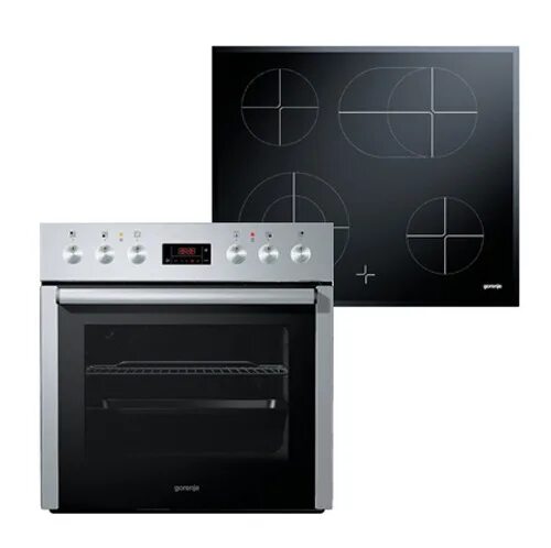 Комплект встроенной электрической техники для кухни. Gorenje BC 7446 AX. Gorenje BC 7333 AX+ECD 620 AC. Gorenje варочная панель и духовой шкаф. Духовой шкаф Gorenje BC 7446 AX цвет: черный, гриль: да, конвекция: да.