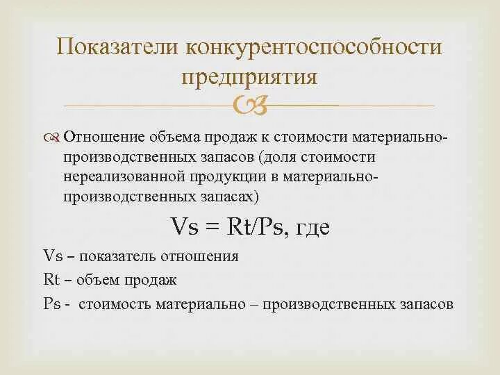 Показатели конкурентоспособности организации