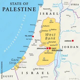 Стоковое векторное изображение "State of Palestine with designated capital East 