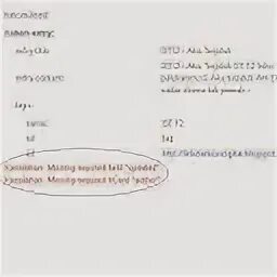 Missing required fields. Missing required fields