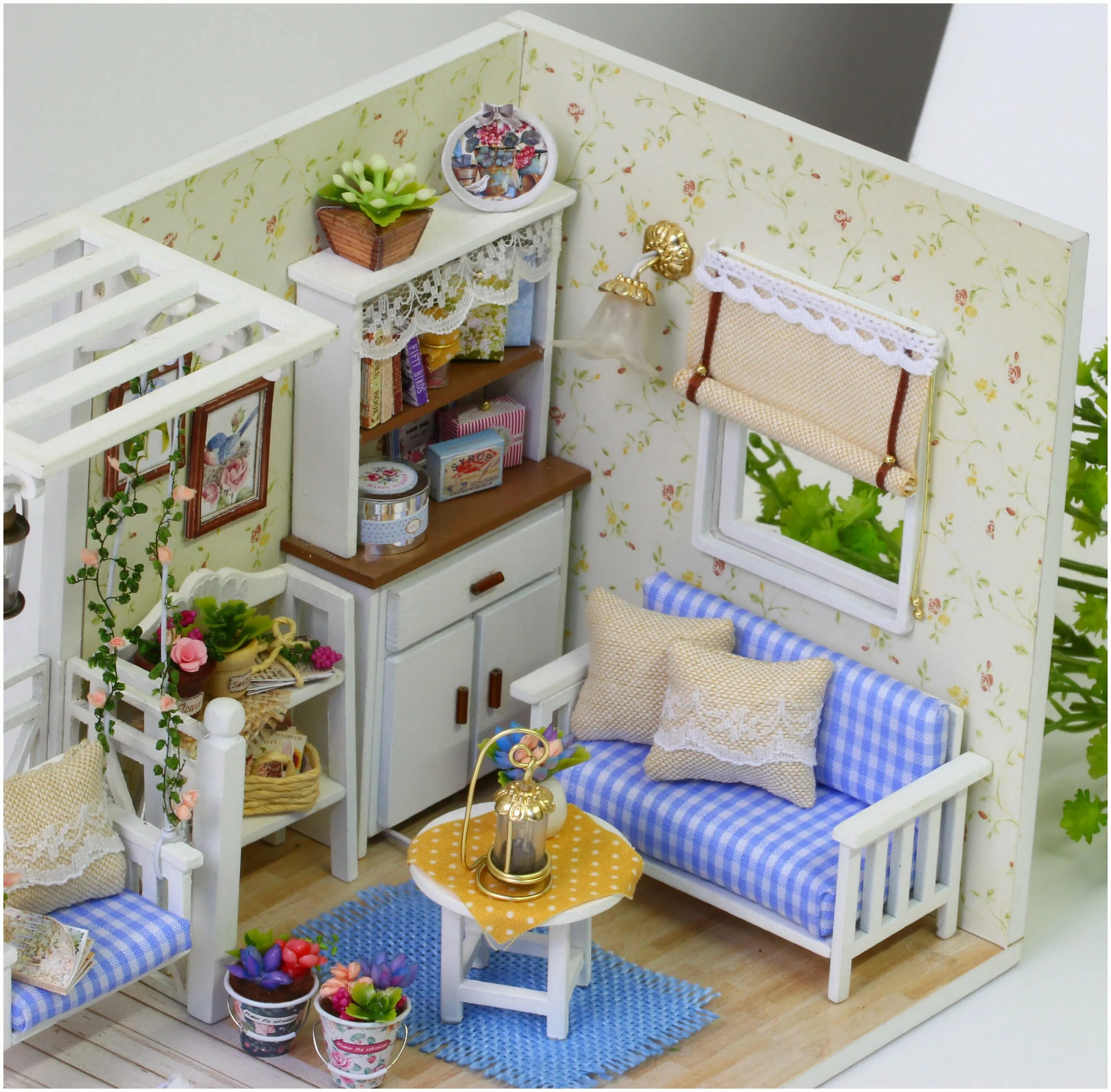 Румбокс diy house гостиная. Макет дома с мебелью. Dollhouse miniature кукольный домик румбокс. Миниатюрный интерьер. M038 румбокс.