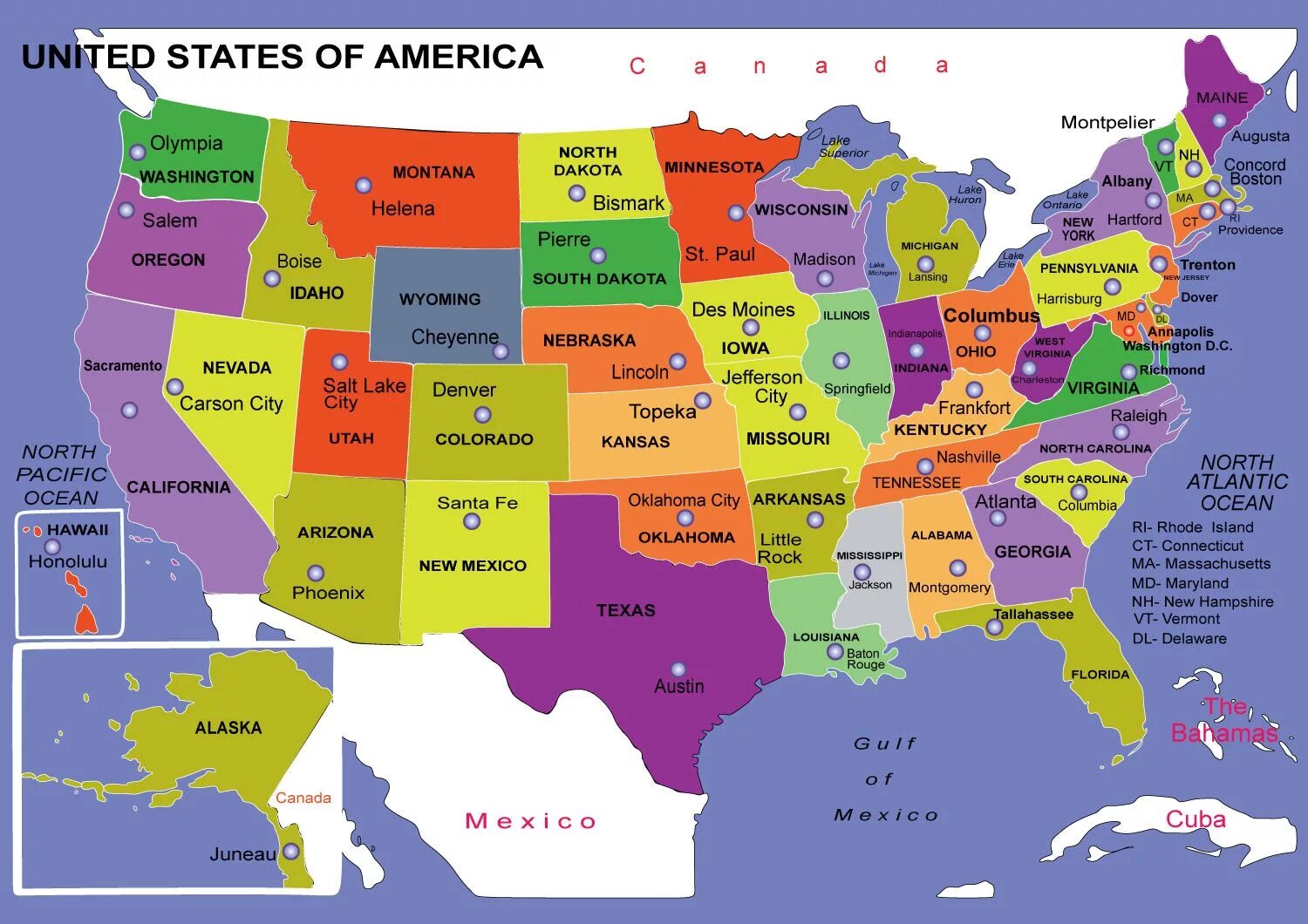 Карта Штатов США со столицами. Карта США со Штатами и столицами Штатов. Карта штаты Америки на карте. Политическая карта Штатов США.