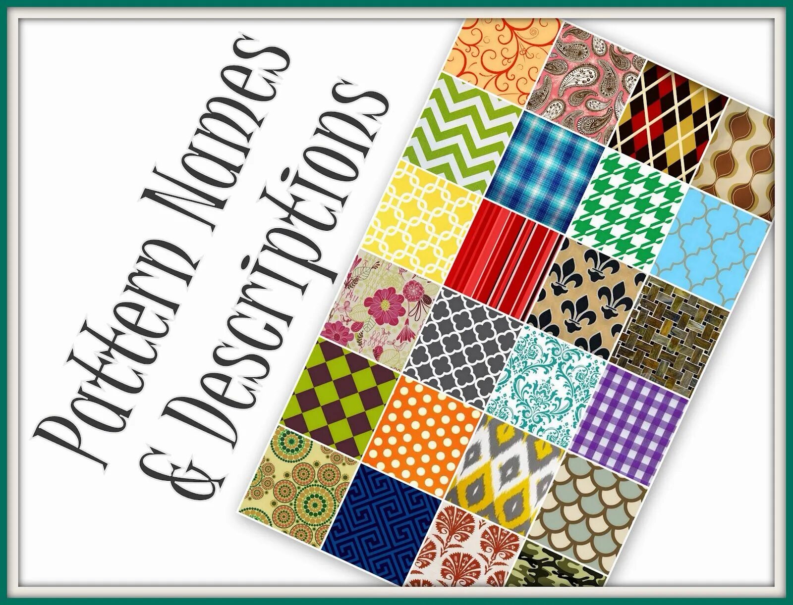 Pattern name. Types of patterns. patterns names. fabric names. fabric patterns in english.