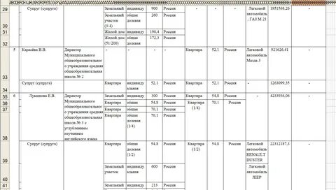 Доходы директоров школ
