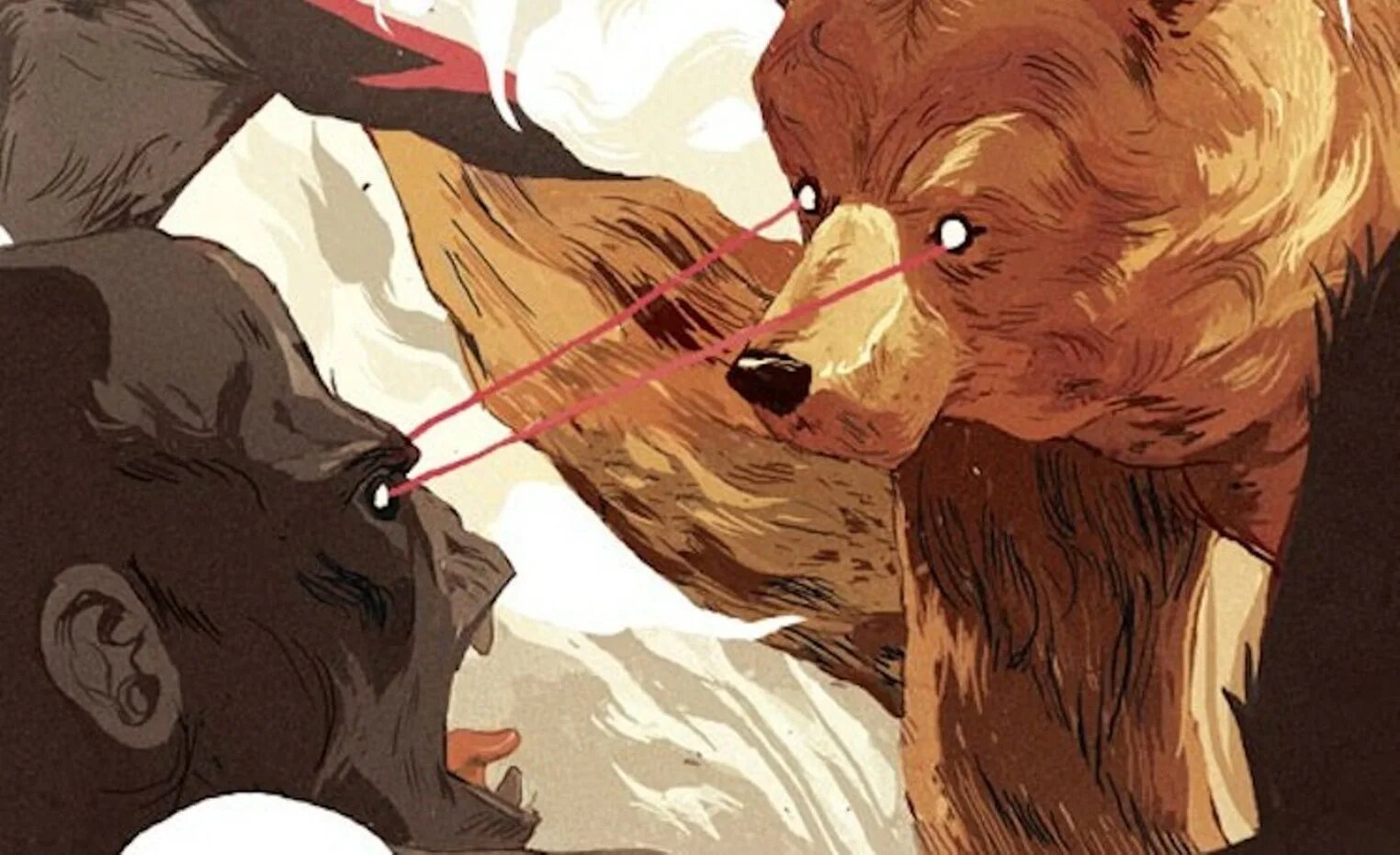 Человек против медведя арт. Медведь против собак арт.