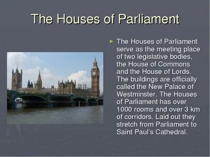 Houses of parliament перевод