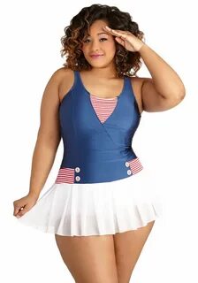 One-Piece Swimsuit in Plus Size. 