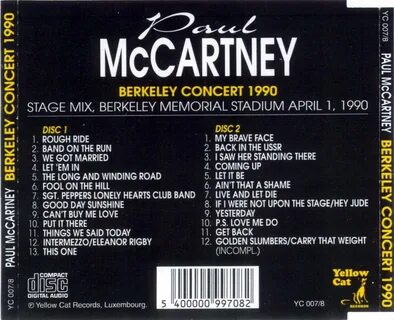 Paul McCartney 1990.04.01 Berkeley Concert (Stage Mix) SBD.