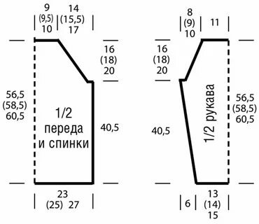 Свитер рукава схема