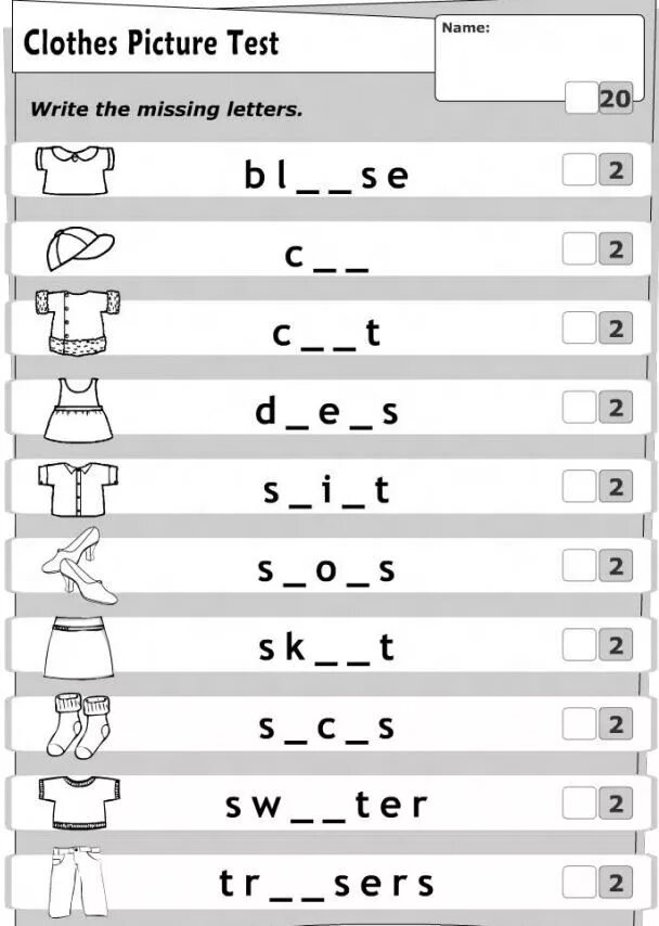 Type the missing word. Clothes упражнения по английскому. Одежда на английском задания. Английский для малышей одежда задания. Тест одежда на английском.