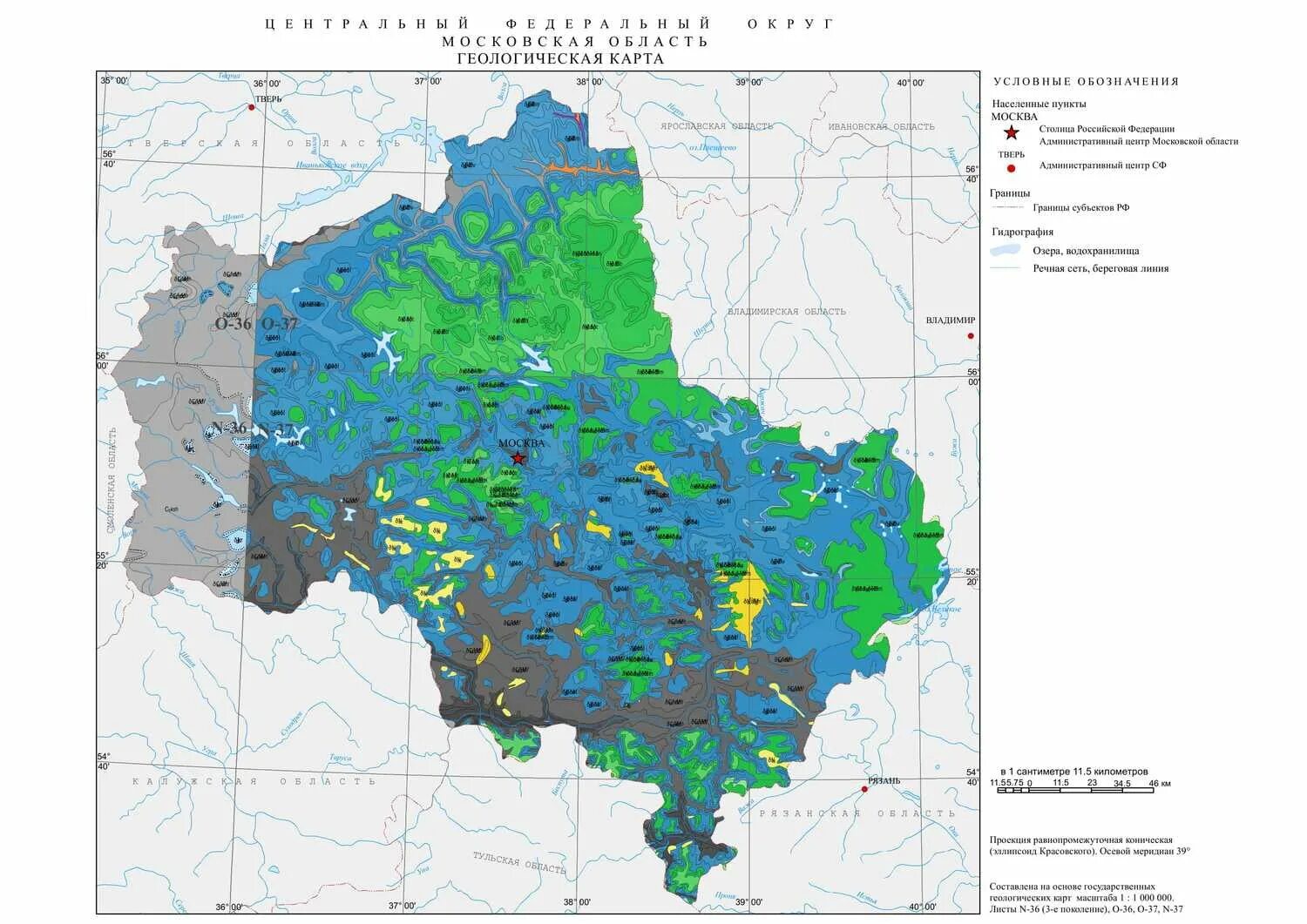 Карта глубин водоносных слоев Рязанская область геология