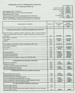 Отчет о финансовых результатах организации