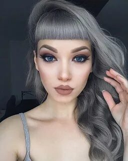 Макияж серые волосы