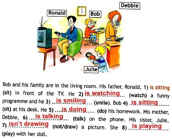 Bob and his Family are in the Living Room his father Ronald ответы. Bob and his Family. Bob and his Family are in the. 3 Класс английский язык Bob and his Family are in the Living Room. Напиши по образцу play a game