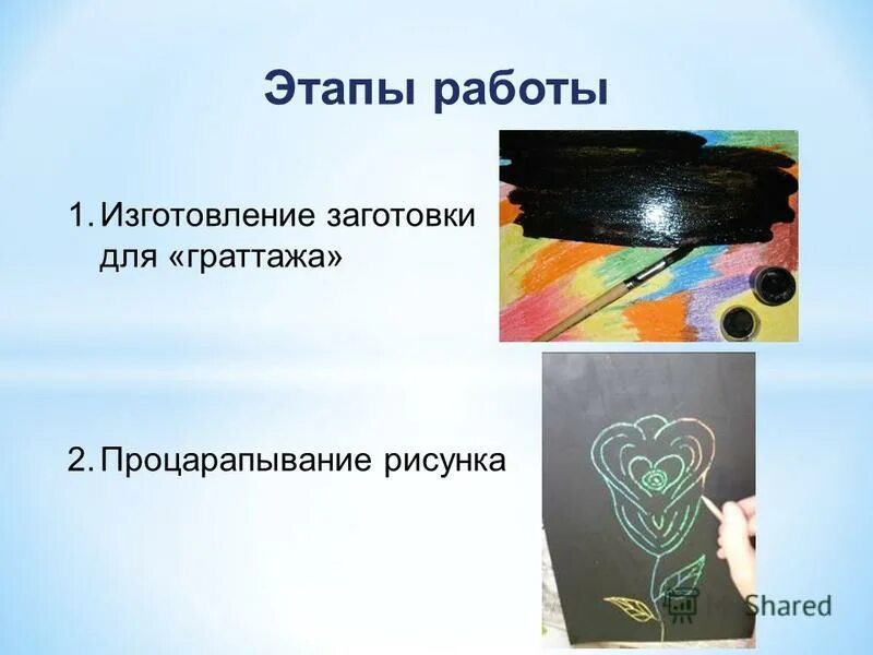 Выполнение рисунка путем процарапывания