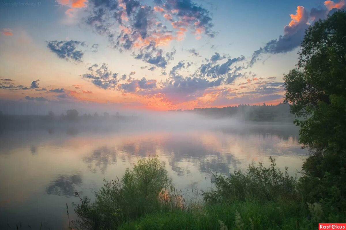 ясные зори россии природа. восход зари. лето теплая река. лето теплая река. летней ночью на рассвете.
