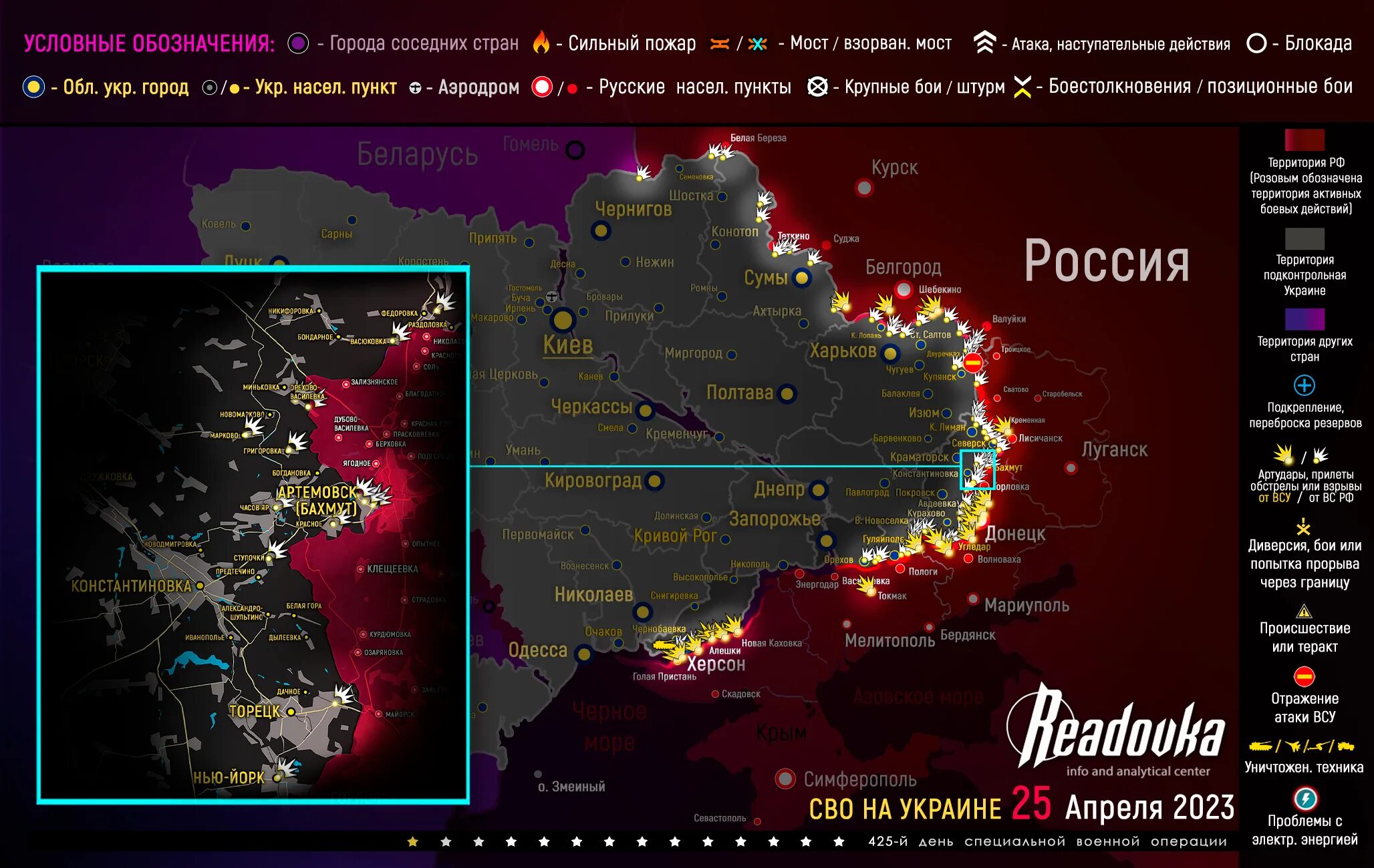 Граница боевых действий на украине