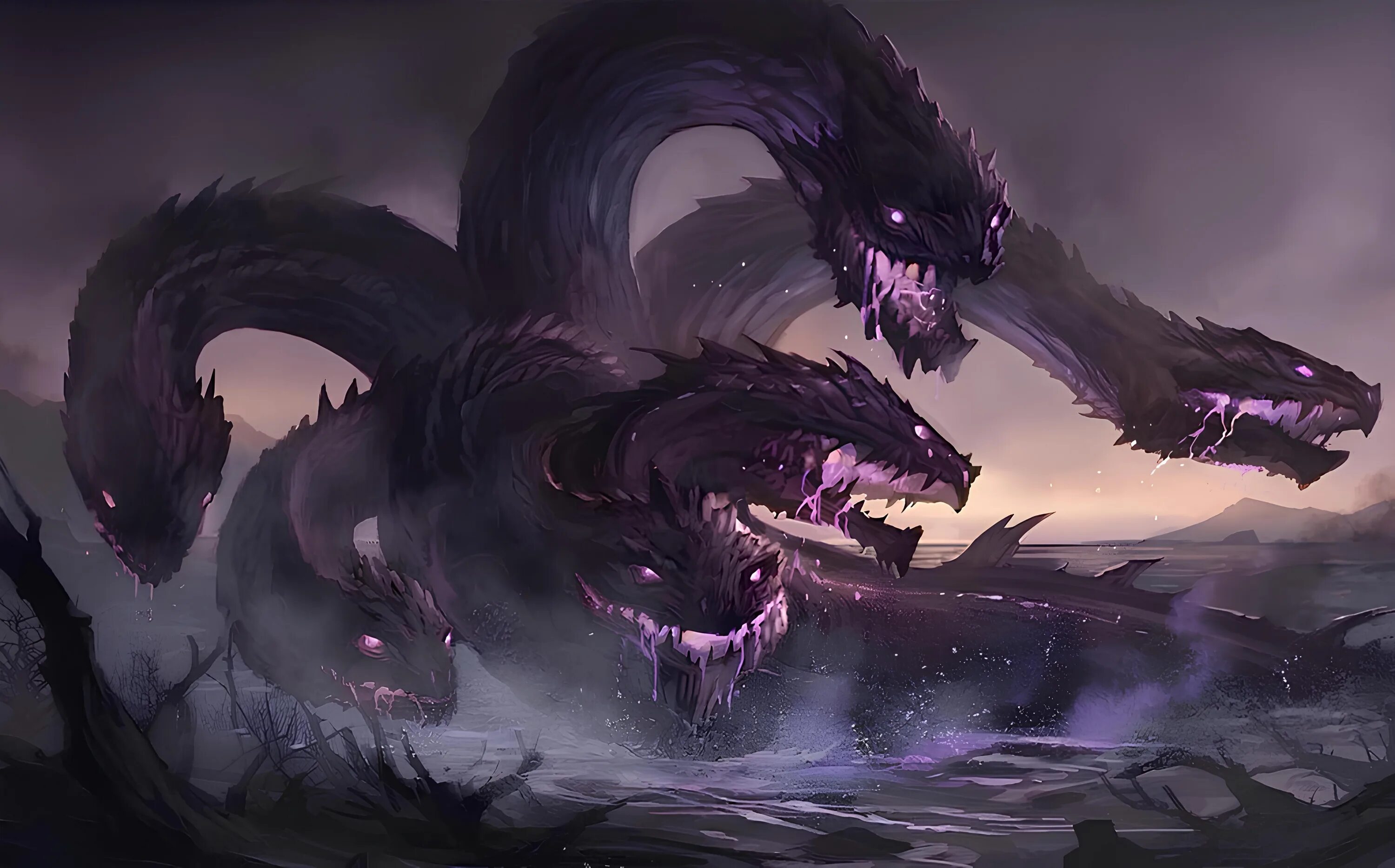 Самые огромные монстры. Лернейская гидра. Лернейская гидра дракон. Лернейская гидра дракон арт. Гидра мифологическое существо.