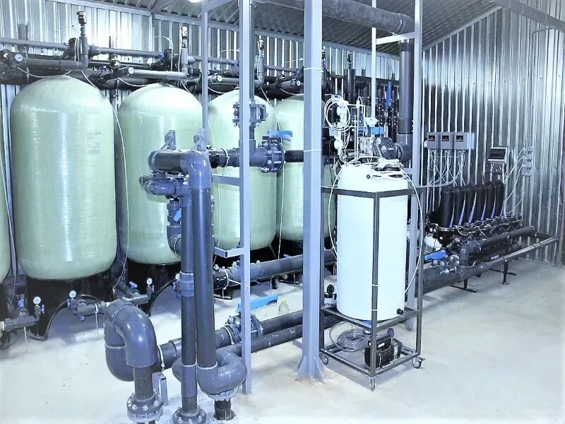 Модульная станция водоподготовки "Вос-240". Промышленная водоочистка обезжелезивания воды. Система водоподготовки Промышленная. Химводоочистка промышленный фильтр механический ф 2000.